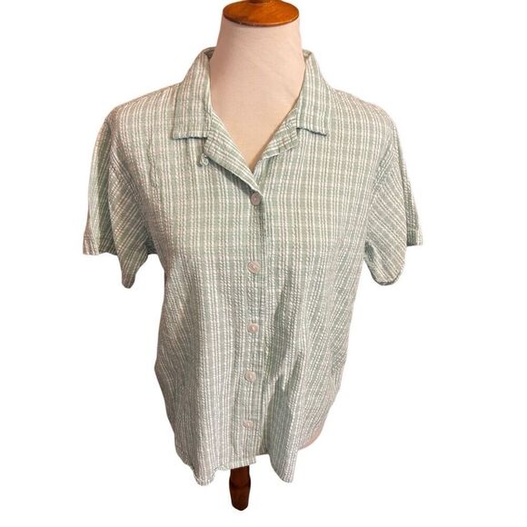 Shenanigans Women’s Vintage 80’s/90’s Checkered Green & White 100% Cotton Short - Picture 9 of 10